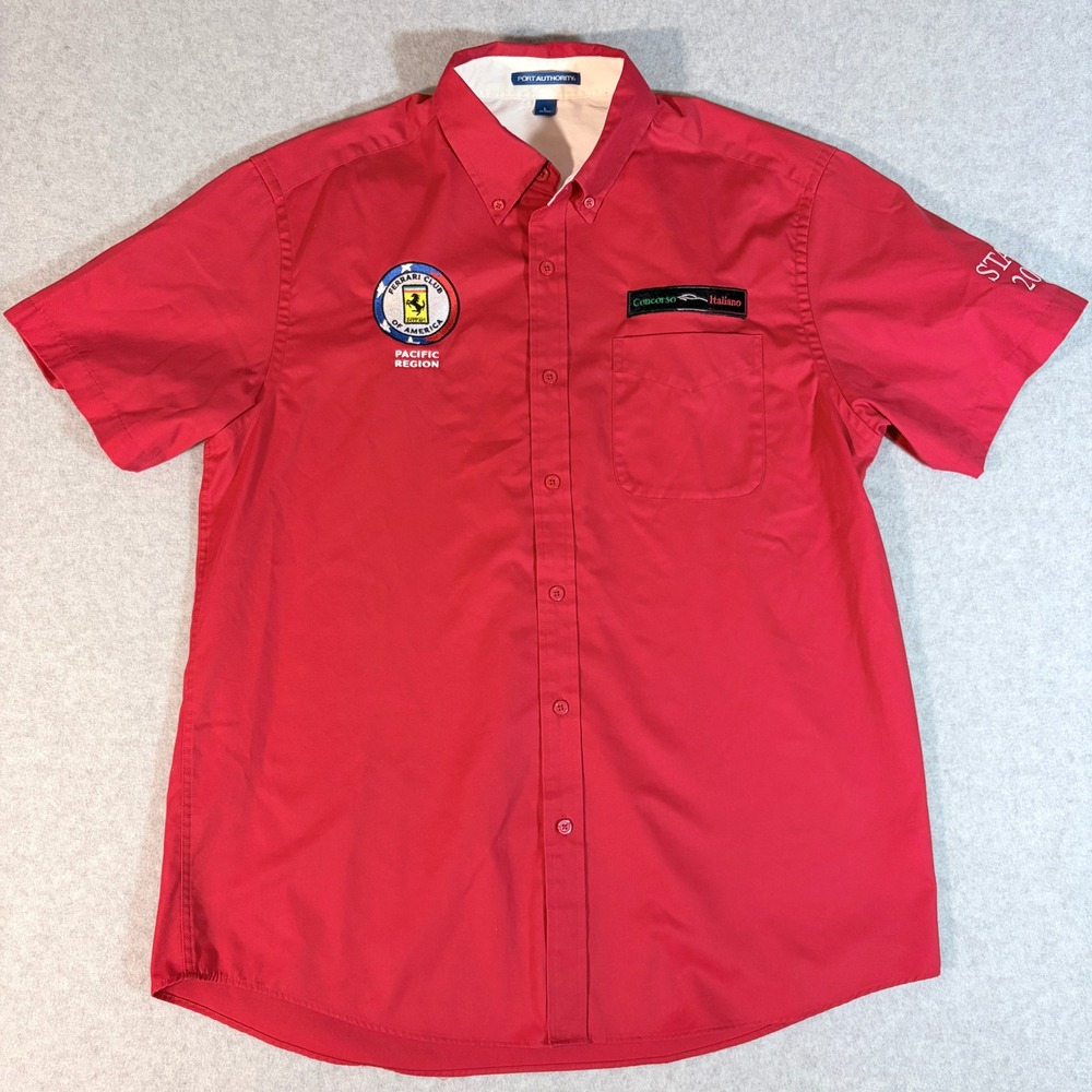 Ferrari Club of America Concorso Italiano 2022 Staff Shirt Mens L Port Authority